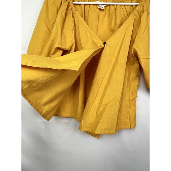 Billabong Women's Size Medium Gold Elbow Sleeve Crop Top - Picture 4 of 10